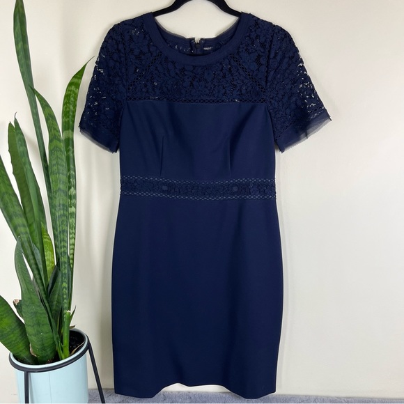 Rebecca Taylor Navy Lace Sheath Dress - Picture 7 of 16